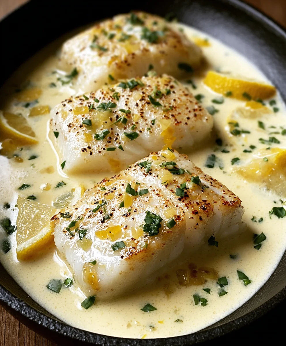 Baked Cod Coconut Lemon Cream Sauce Recipe