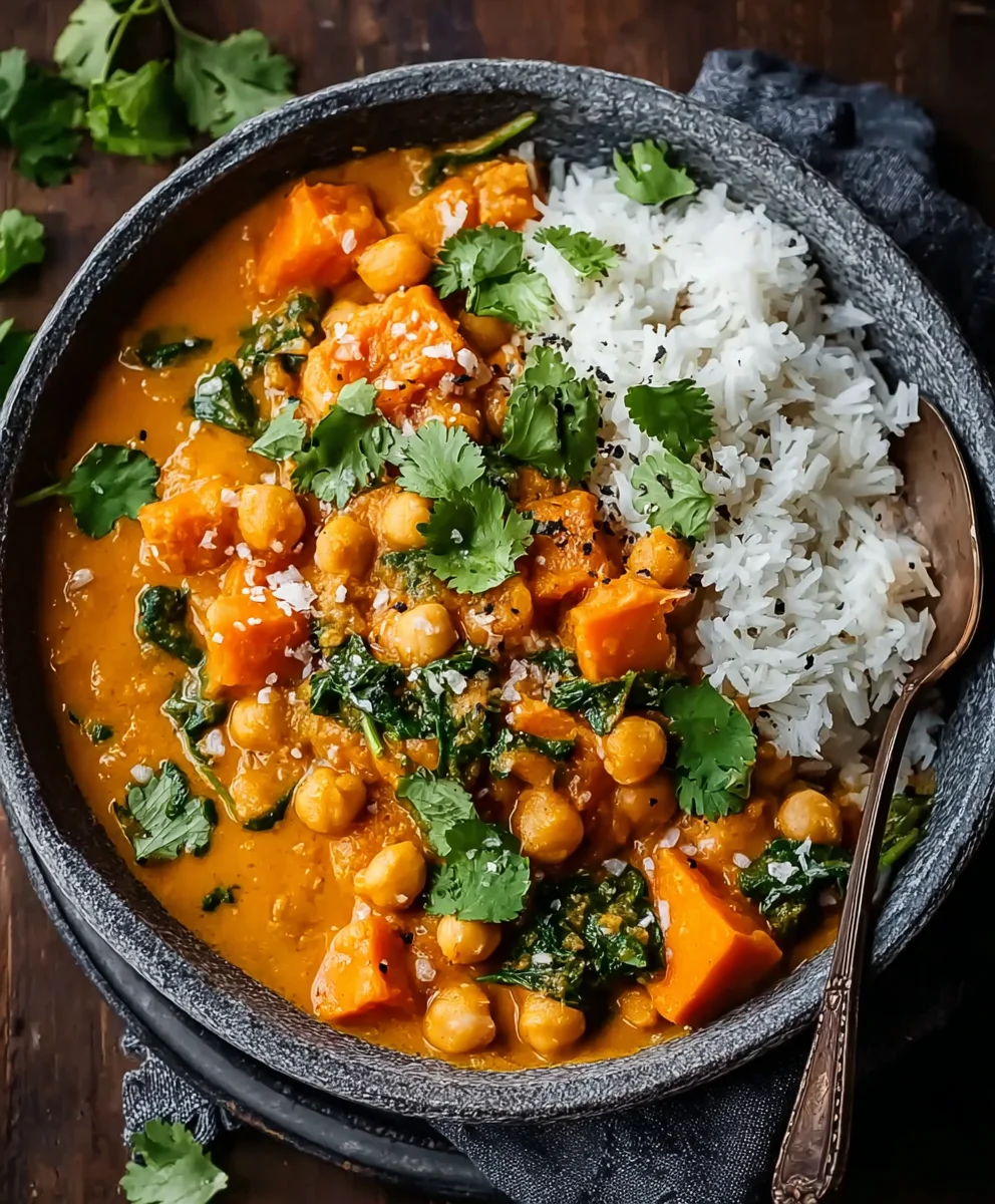 Sweet Potato Chickpea Curry-Flavorful & Easy Recipe