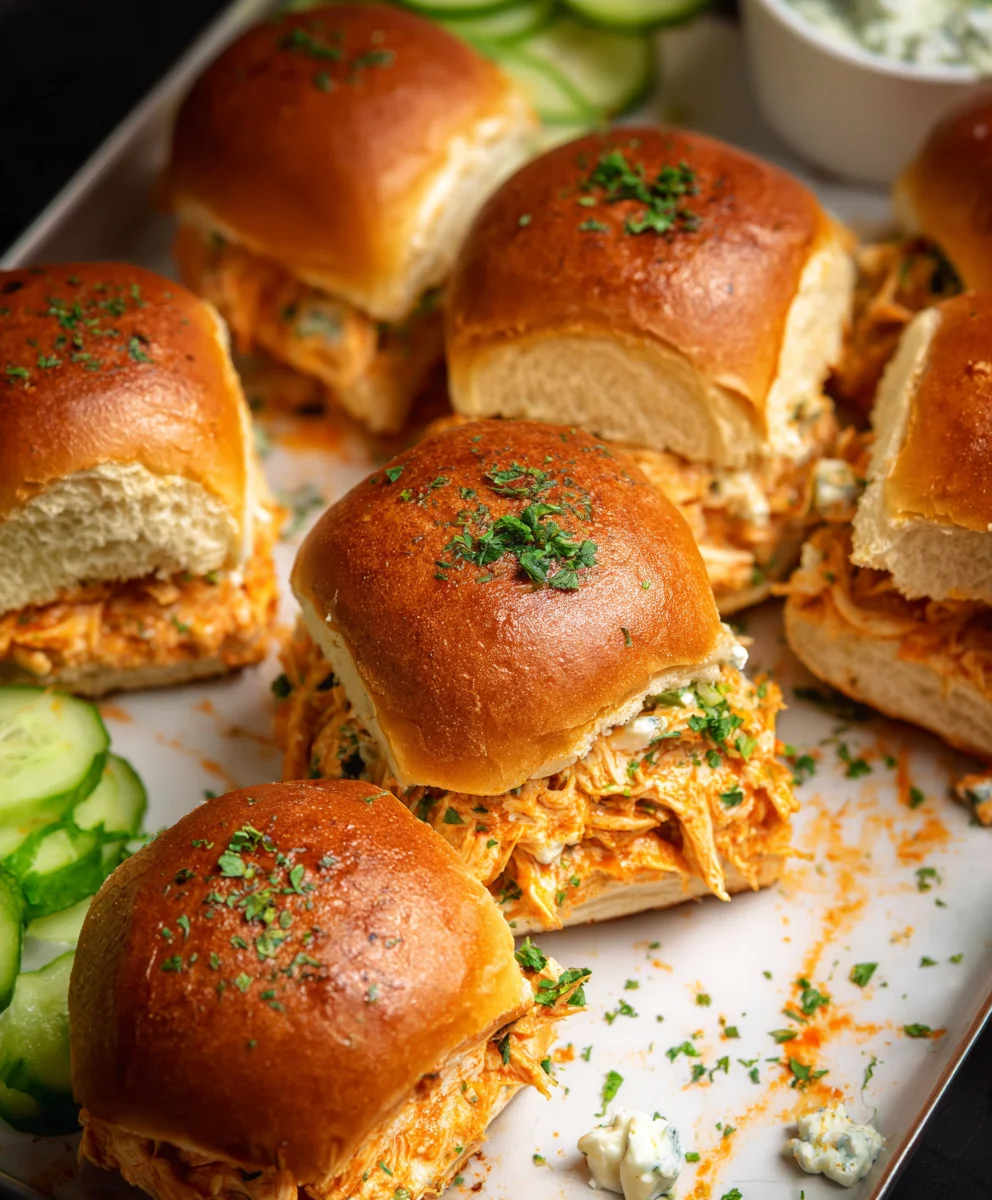 Spicy Buffalo Chicken Sliders-Easy & Flavorful Appetizer
