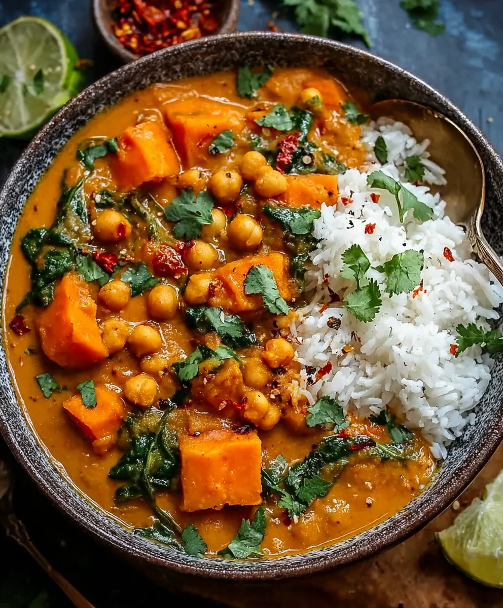 Sweet Potato Chickpea Curry-Flavorful & Easy Recipe