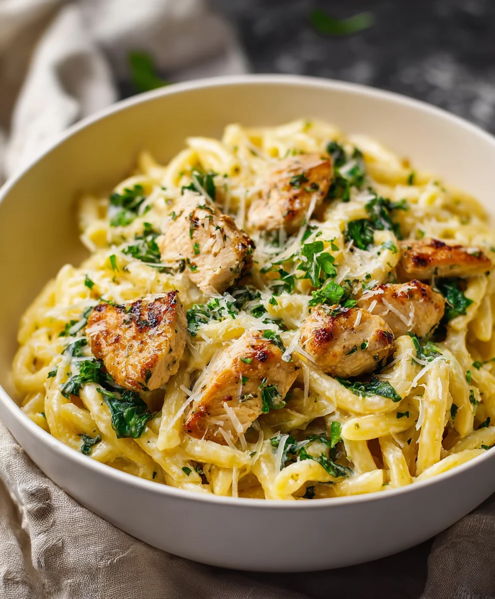 Healthy Garlic Parmesan Chicken Pasta-Easy Recipe
