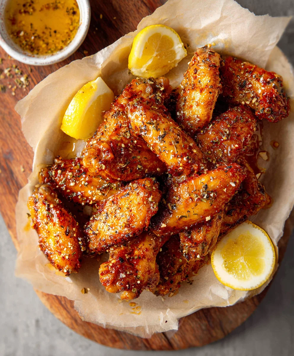 Honey Lemon Pepper Wings-Sweet & Zesty Flavor