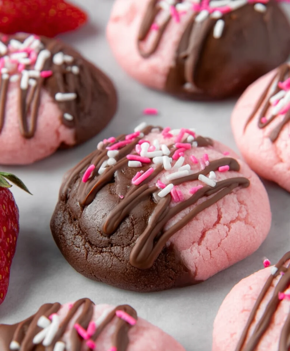 Chocolate Covered Strawberry Cookies-Sweet & Easy Dessert