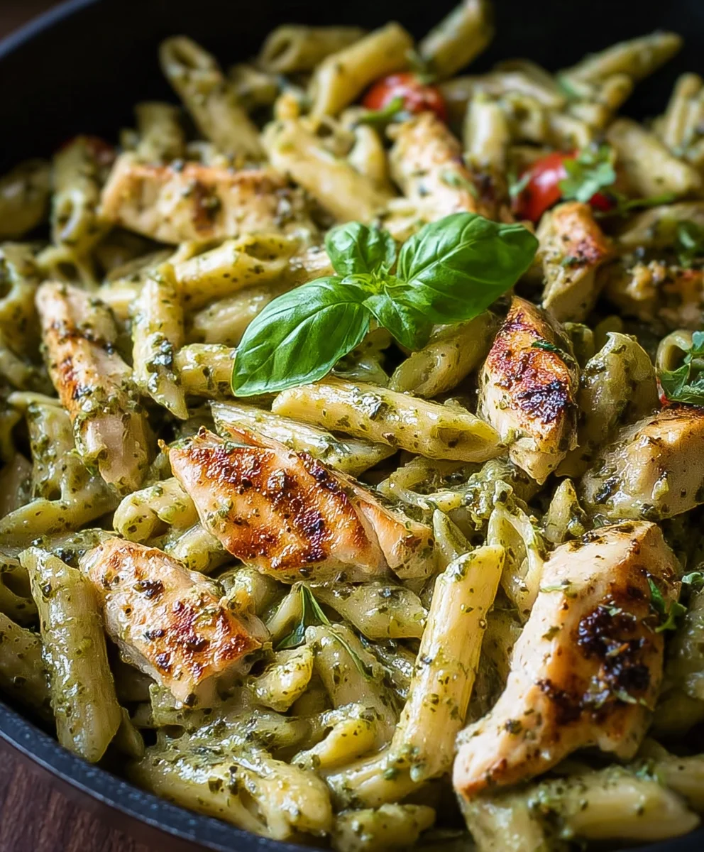 Creamy Chicken Pesto Pasta-Easy Weeknight Dinner