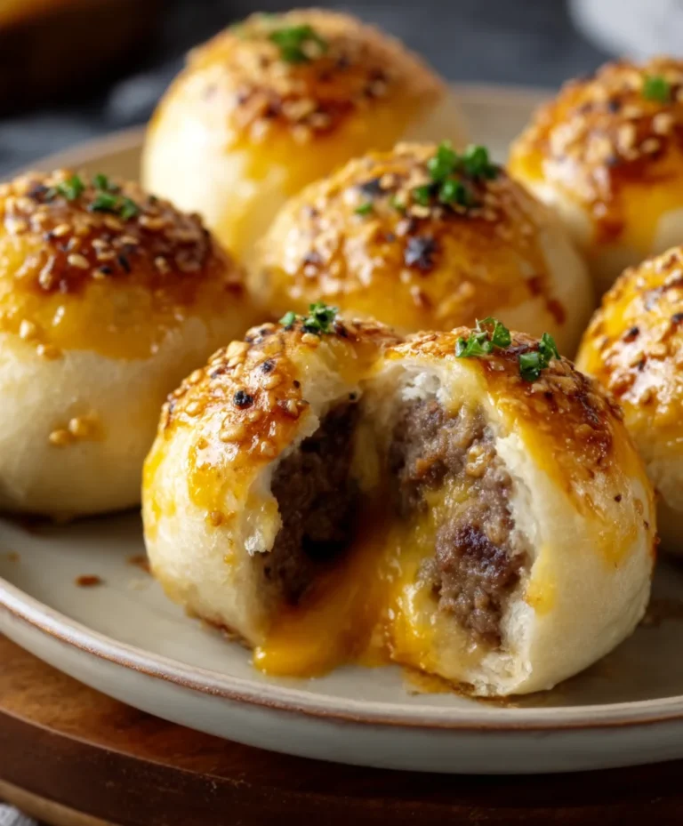 Garlic Parmesan Cheeseburger Bombs-Easy Beef Bites