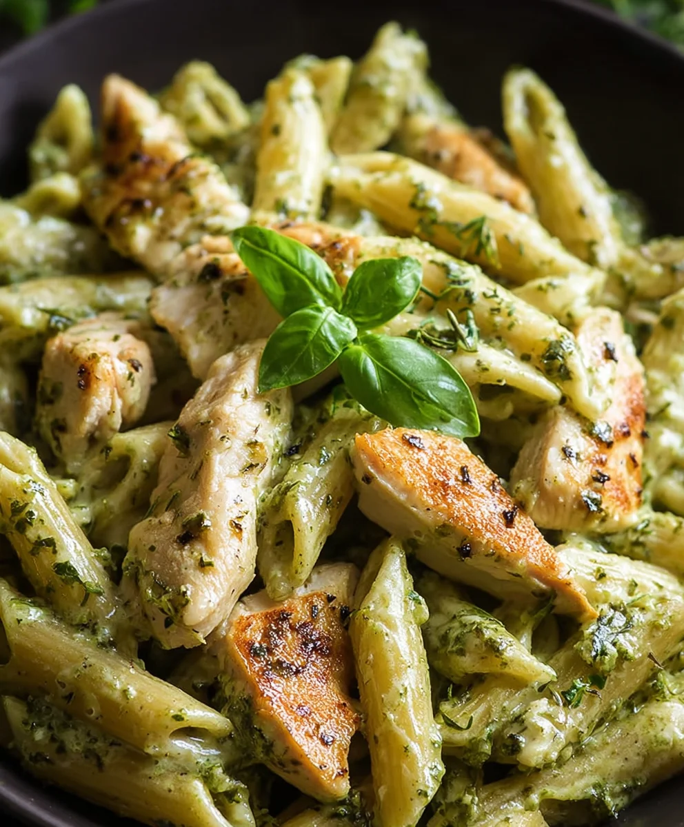 Creamy Chicken Pesto Pasta-Easy Weeknight Dinner