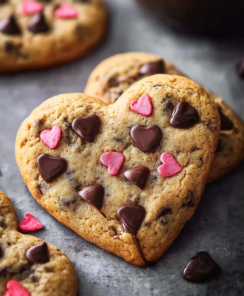 Heart Shaped Chocolate Chip Cookies - Delicious Homemade Treats