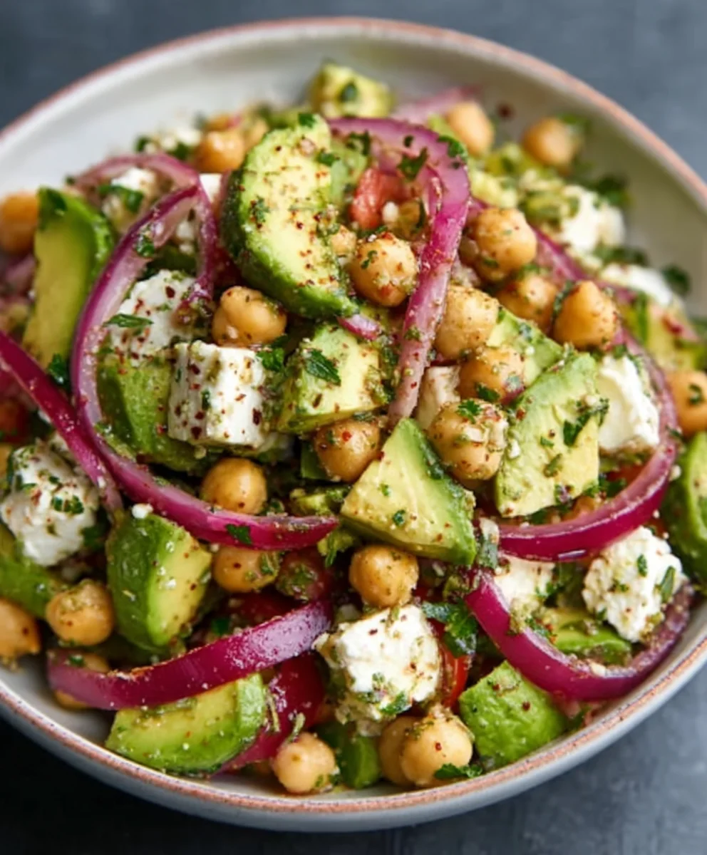 Chickpea Feta Avocado Salad - Easy & Delicious Recipe