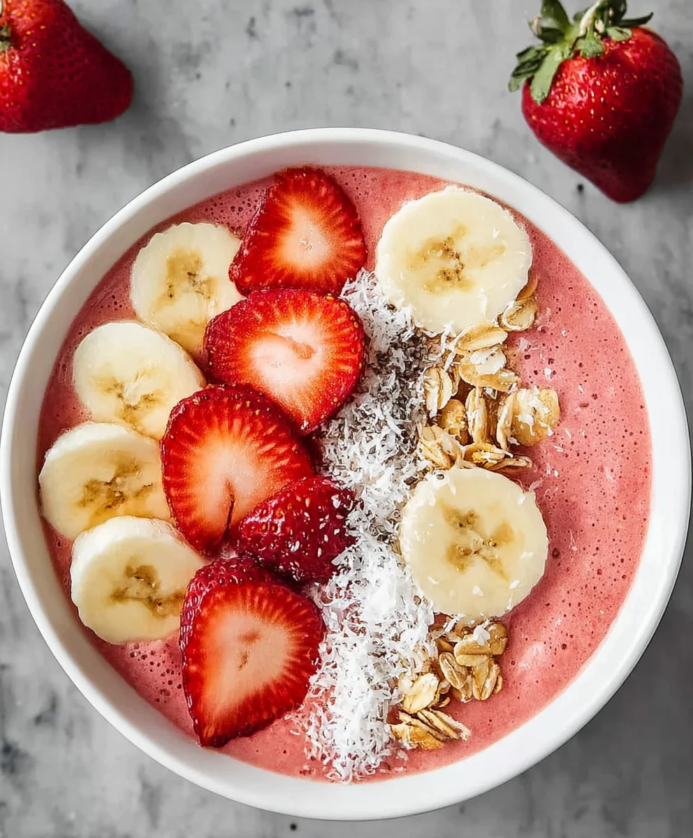 Strawberry Banana Smoothie Bowl- Easy Refreshing Recipe