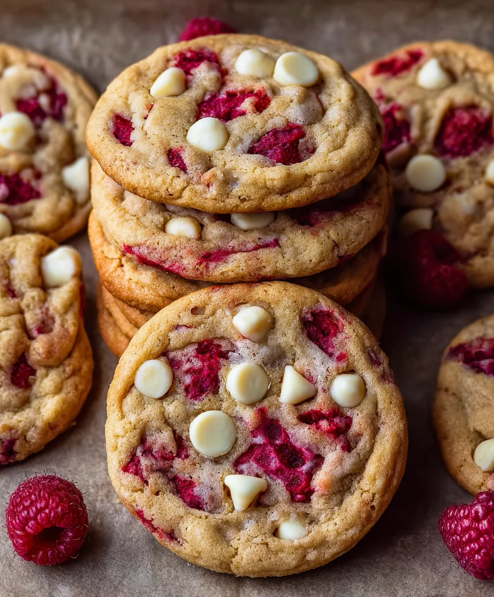 Raspberry White Chocolate Cookies- Easy Recipe