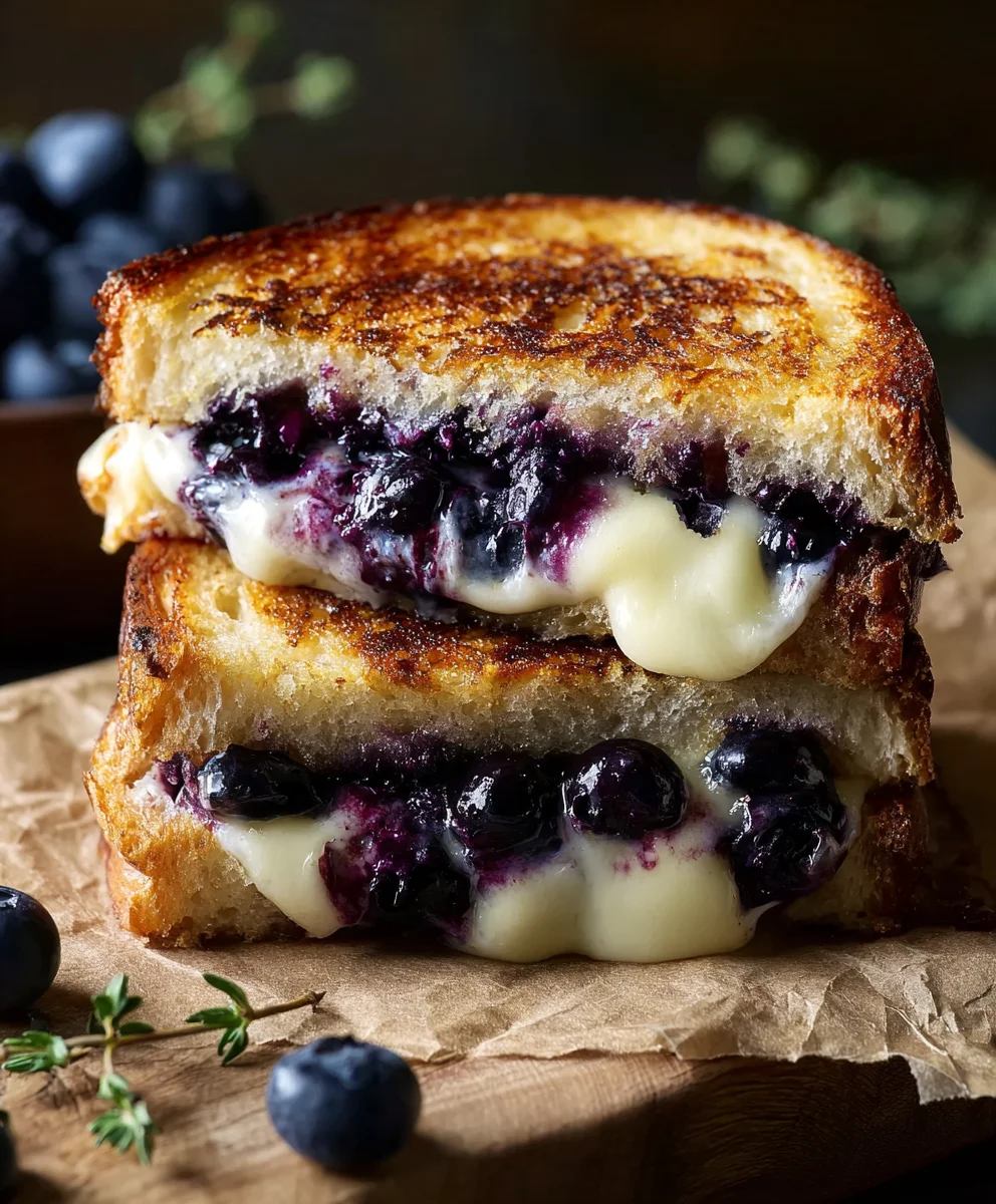 Blueberry White Cheddar Grilled Cheese - Sweet & Savory