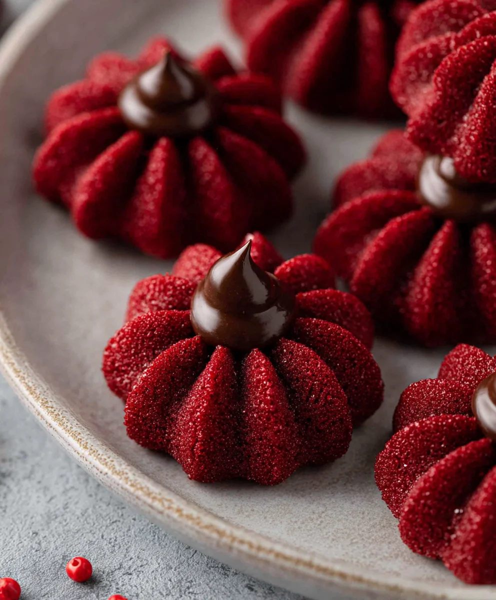 Hershey's Red Velvet Blossoms-Easy Holiday Cookies