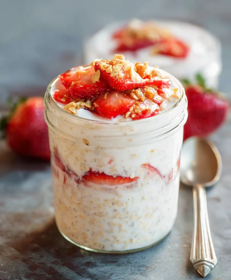 Strawberry Cheesecake Overnight Oats-Easy Breakfast Recipe