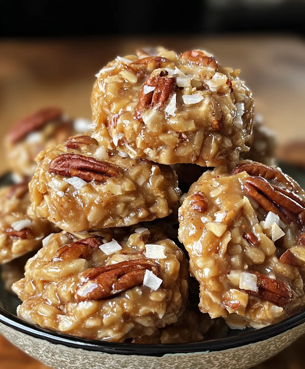 No Bake Pecan Coconut Praline Cookies Delight