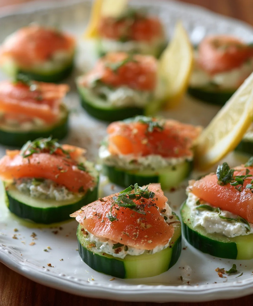Cucumber Smoked Salmon Bites- Easy Appetizer