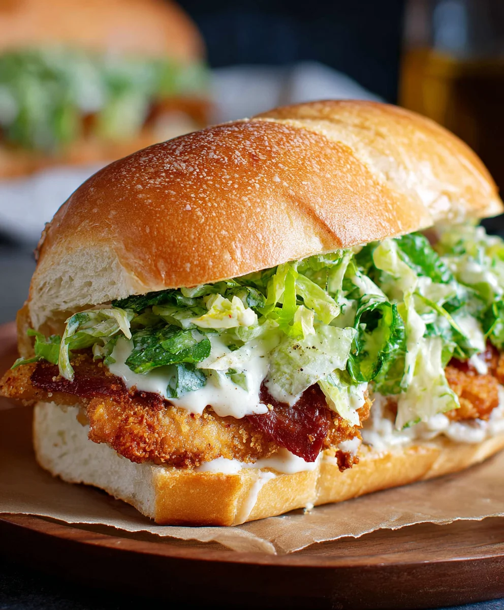 Crispy Chicken Caesar Sandwich- Delicious & Easy Recipe