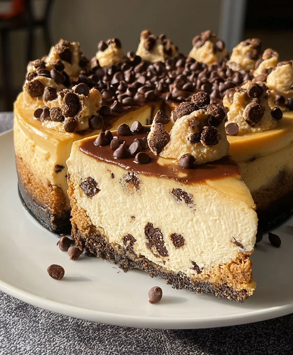 Chocolate Chip Cookie Cheesecake-Decadent Dessert