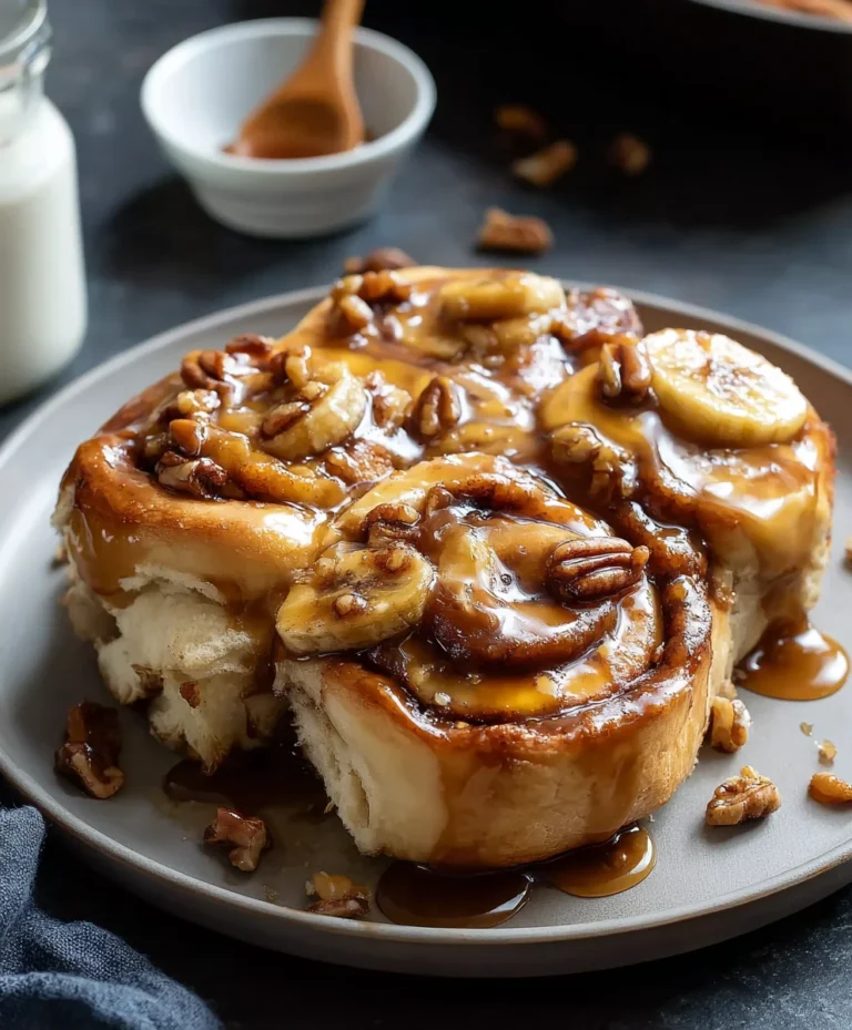 Bananas Foster Cinnamon Rolls- Decadent Brunch Treat