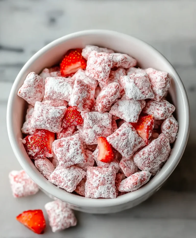 Easy Strawberry Shortcake Puppy Chow Recipe