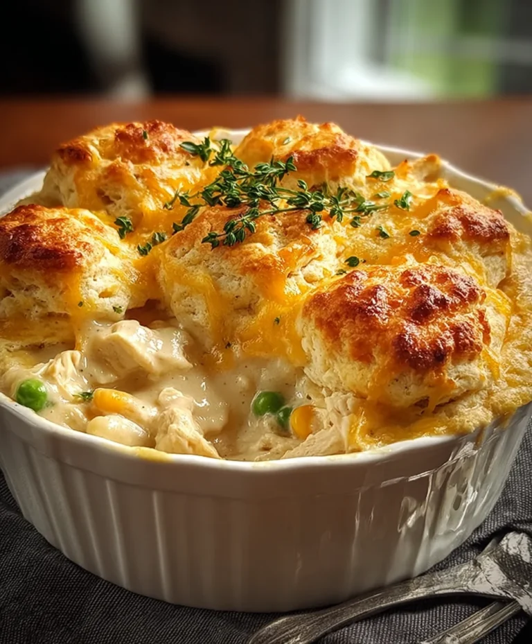 Creamy Chicken Biscuit Bake-Easy Comfort Food