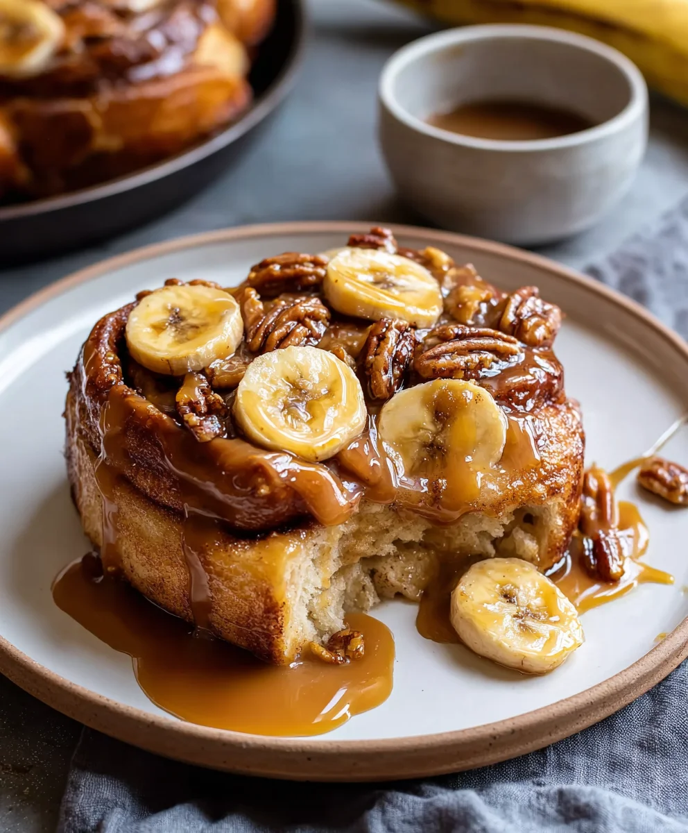 Bananas Foster Cinnamon Rolls- Decadent Brunch Treat