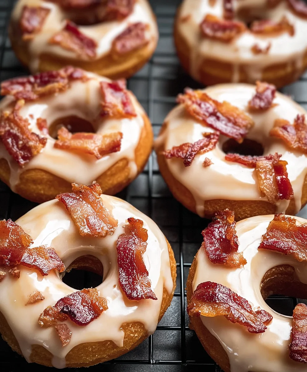 Maple Beef Beef Bacon Doughnuts - Sweet Savory Treat