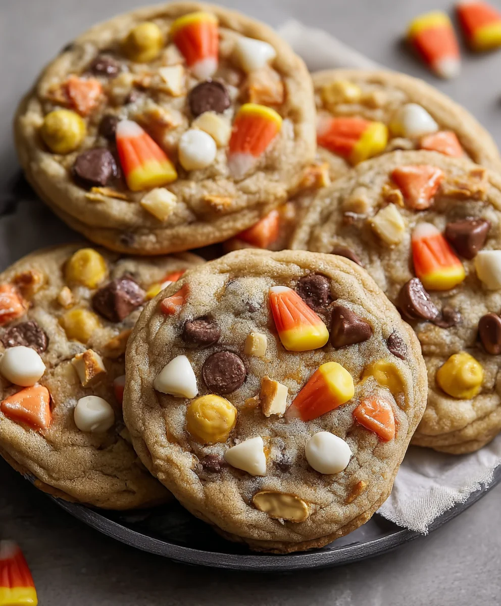 Candy Corn Trail Mix Cookies-Easy Fall Treat