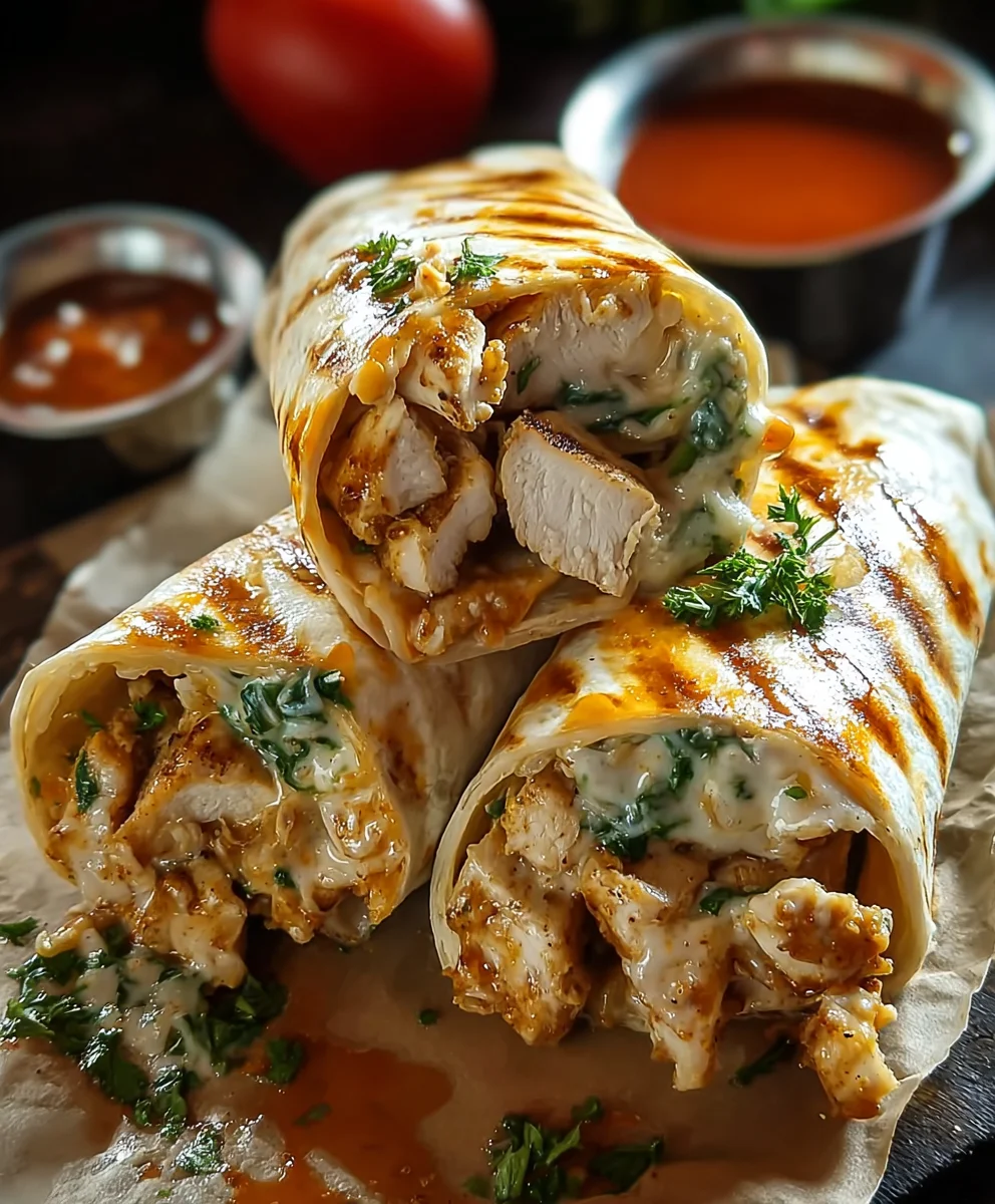 Cheesy Garlic Chicken Wraps – Easy Weeknight Meal