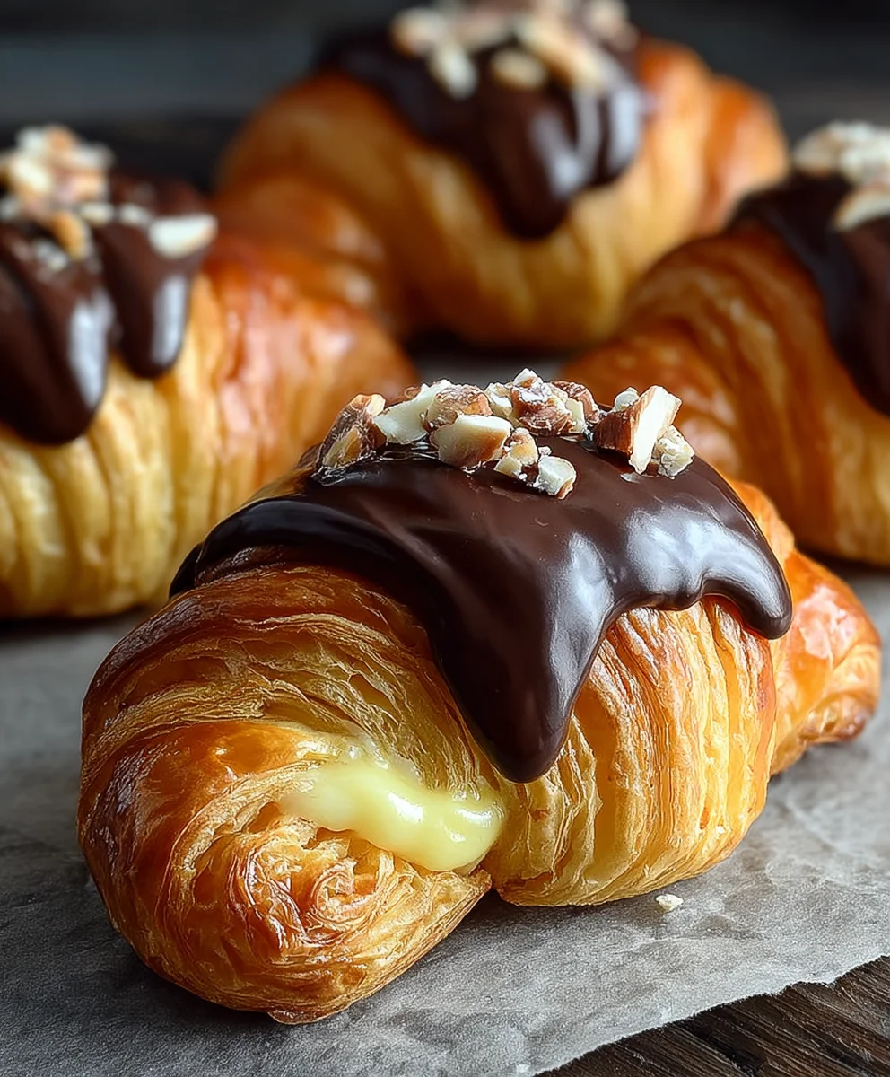 Boston Cream Pie Croissants- Decadent Dessert Twist