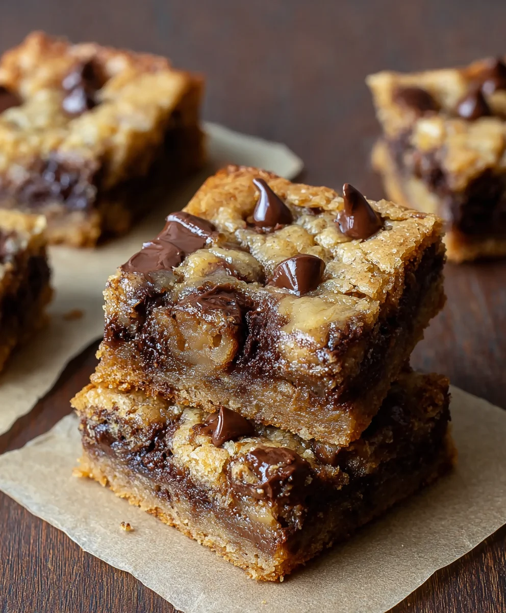 Easy Banana Chocolate Chip Cookie Bars-Best Dessert