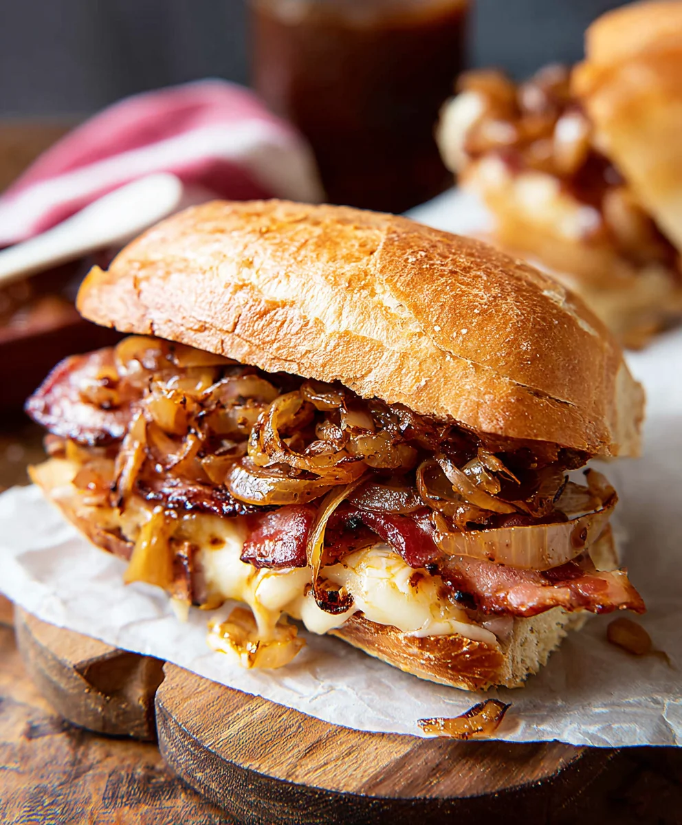 Best Beef Beef Bacon Sandwich Caramelized Onions Recipe