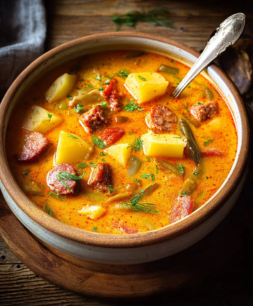 Hearty Beef Beef Chorizo Spanish Potato Soup - Comforting Dish