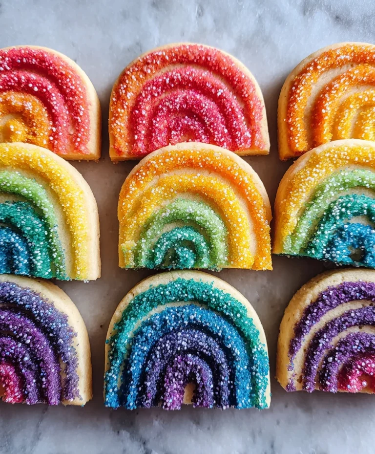Piped Rainbow Shortbread Cookies Recipe