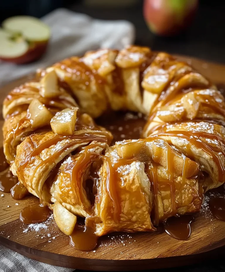 Caramel Apple Cream Cheese Crescent Ring Recipe