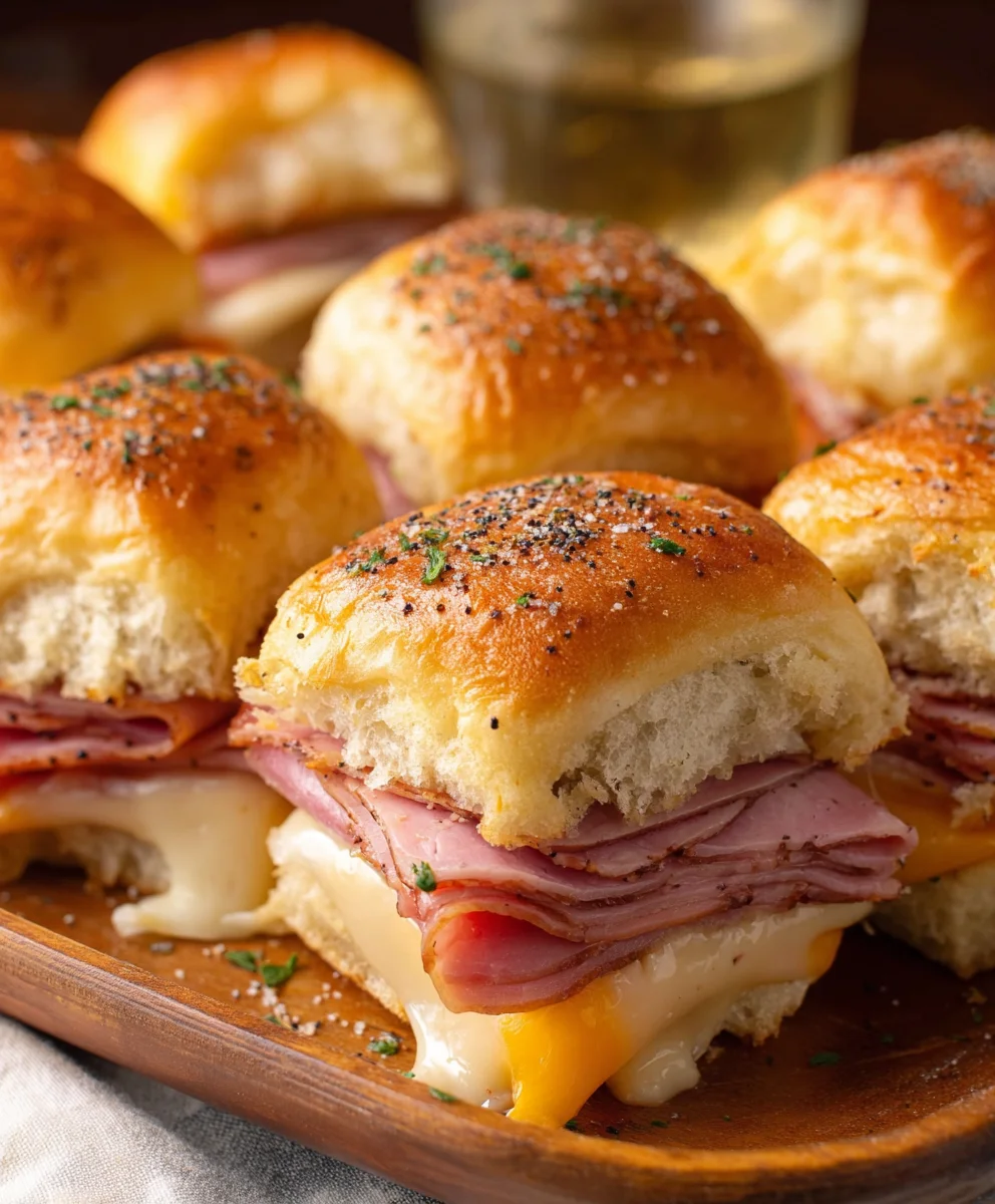 Beef Beef Ham Cheese Sliders- Easy Baked Sandwich Recipe