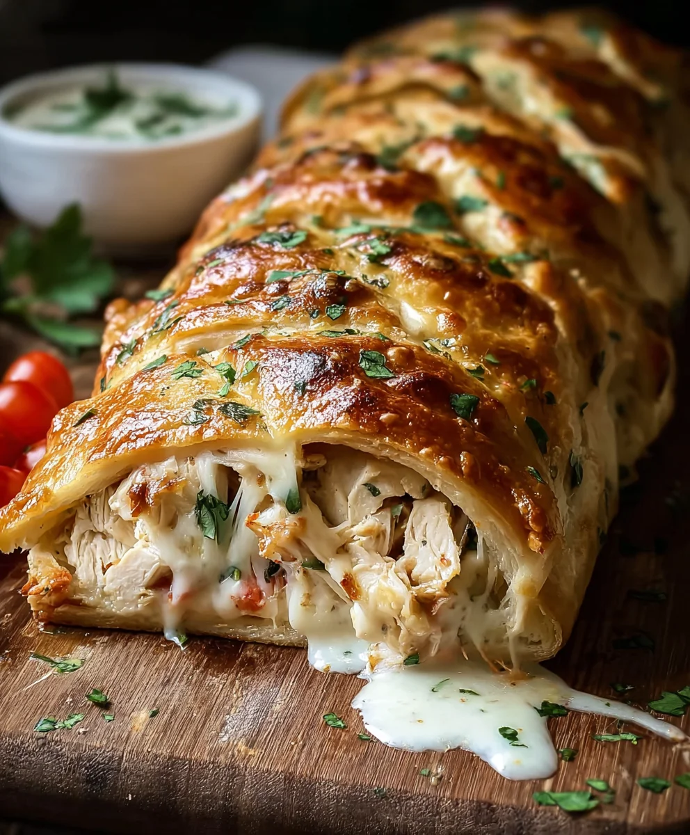 Easy Chicken Ranch Stromboli Recipe-Weeknight Dinner