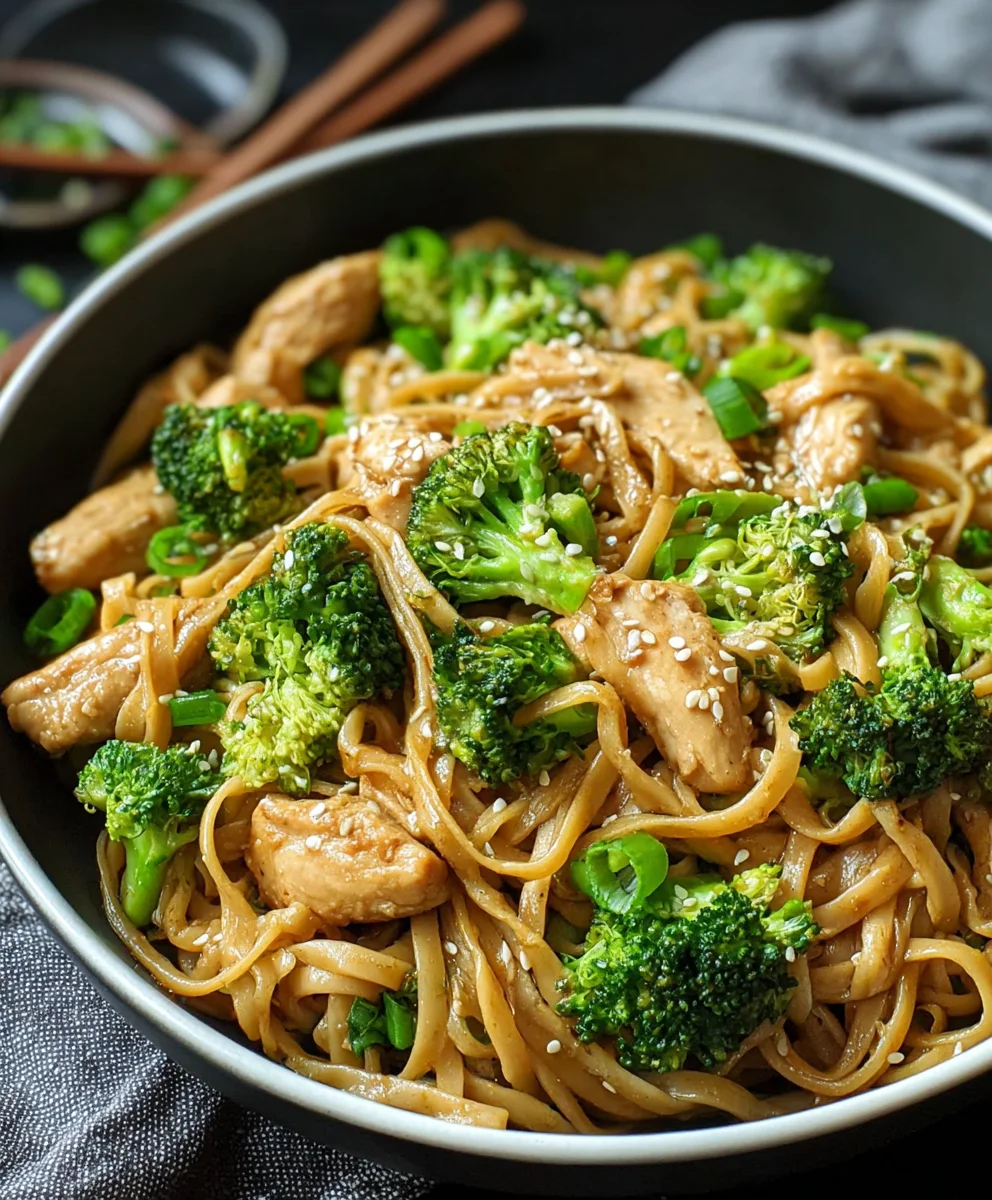 Healthy Sesame Chicken Noodles Broccoli Delight