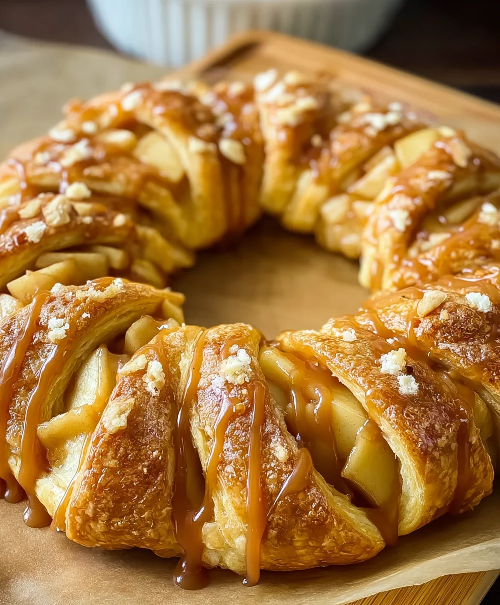 Caramel Apple Cream Cheese Crescent Ring Recipe