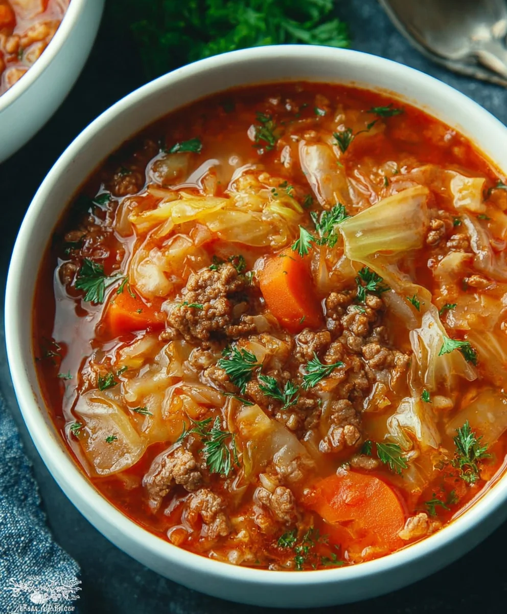 Hearty Beef Cabbage Roll Soup Recipe