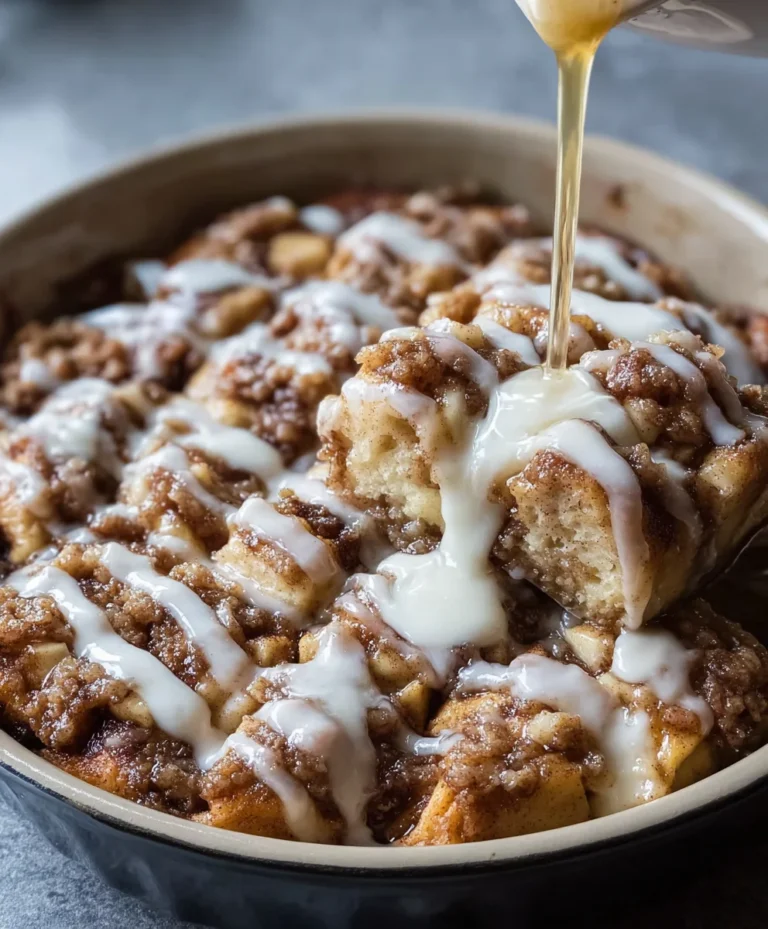 Apple Crisp Cinnamon Roll Casserole-Easy Dessert