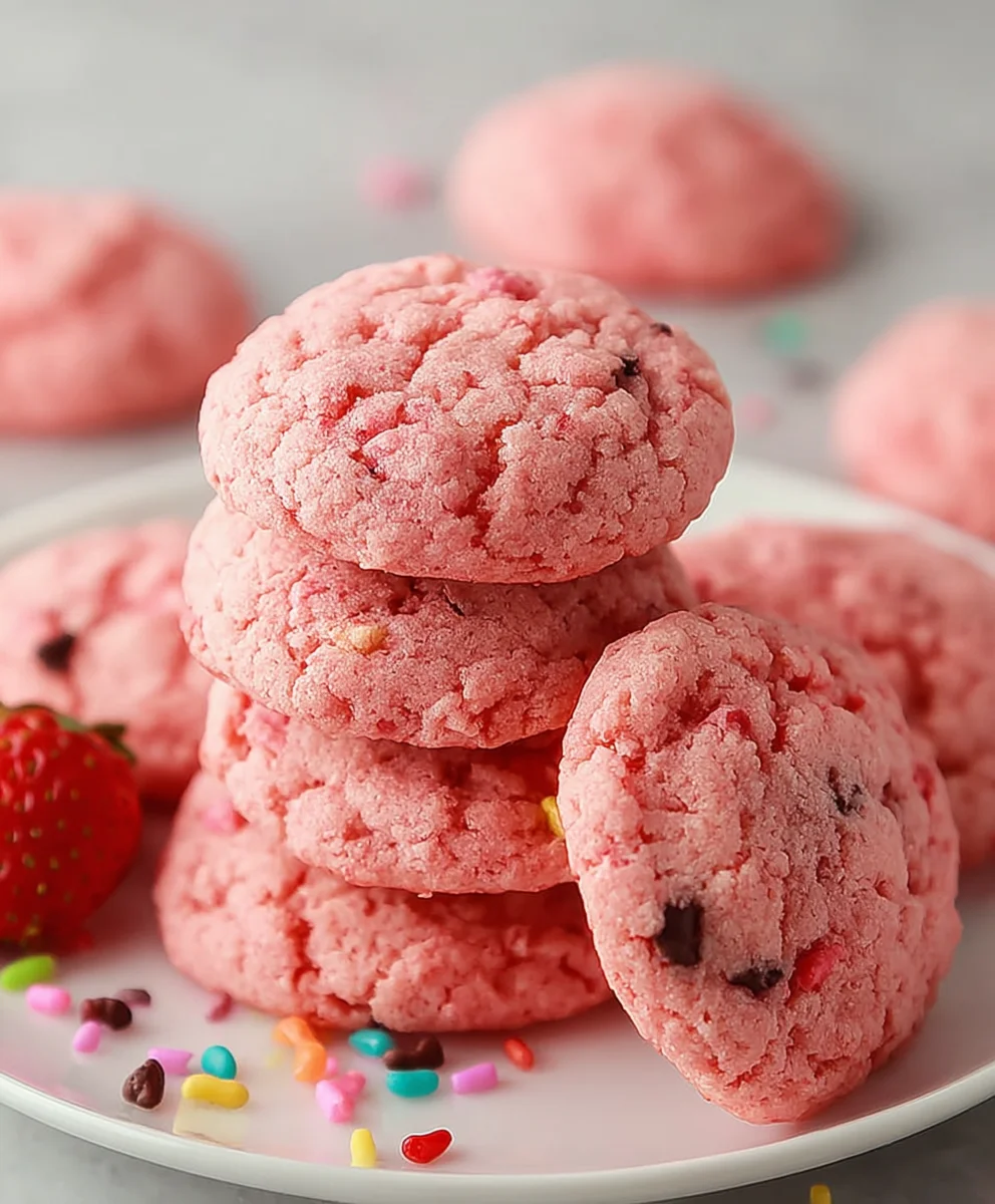 Easy Strawberry Cake Mix Cookies - Simple & Delicious