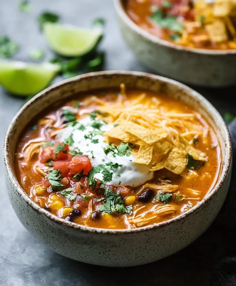 Creamy Chicken Enchilada Soup-Quick & Easy Comfort