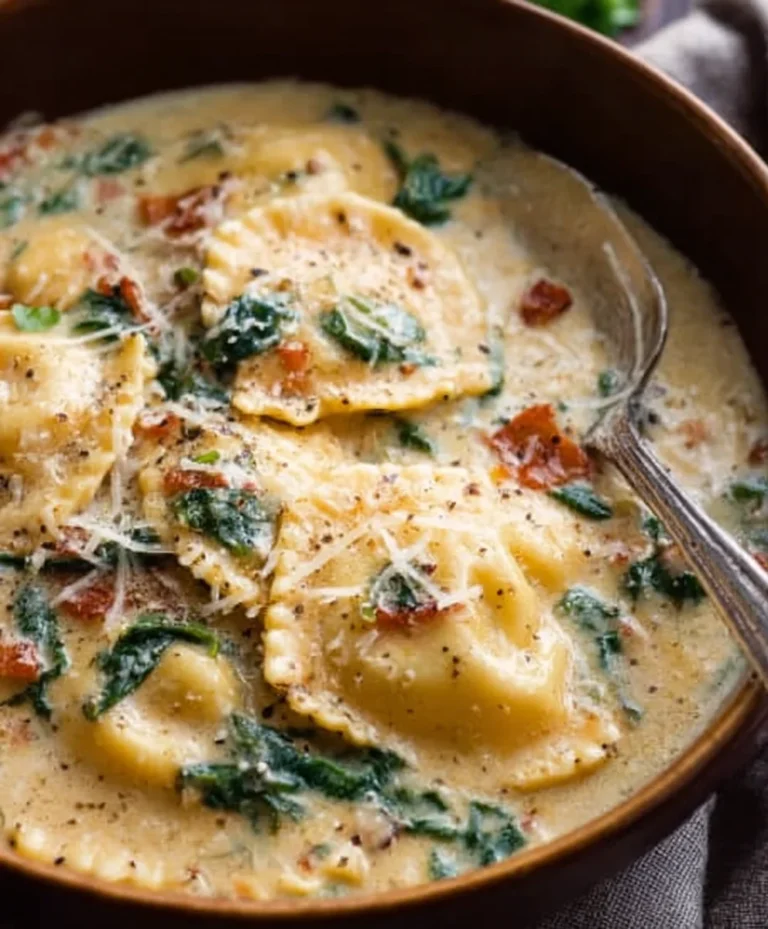 Creamy Tuscan Ravioli Soup – Easy Comfort Food