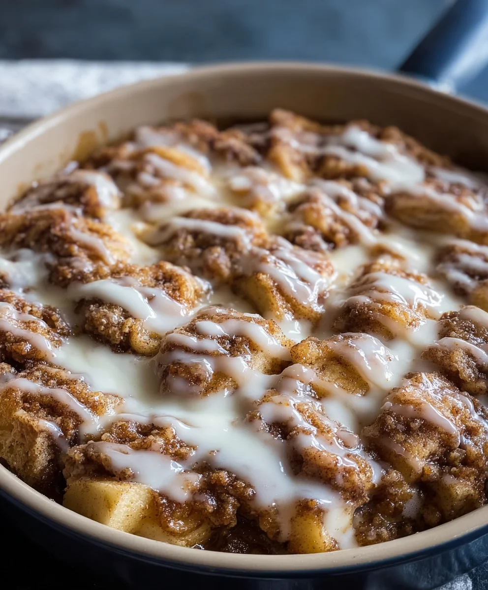 Apple Crisp Cinnamon Roll Casserole-Easy Dessert