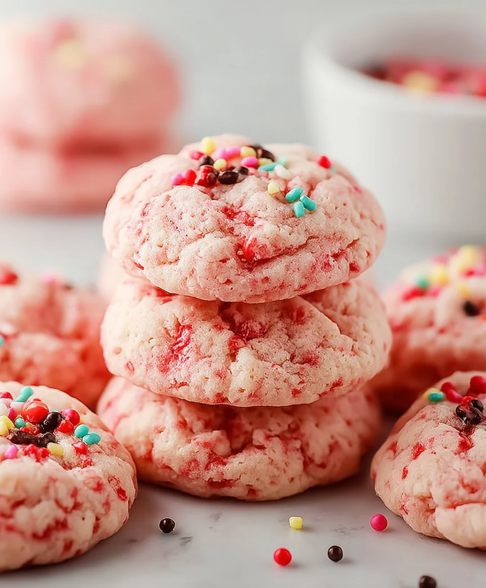 Easy Strawberry Cake Mix Cookies - Simple & Delicious