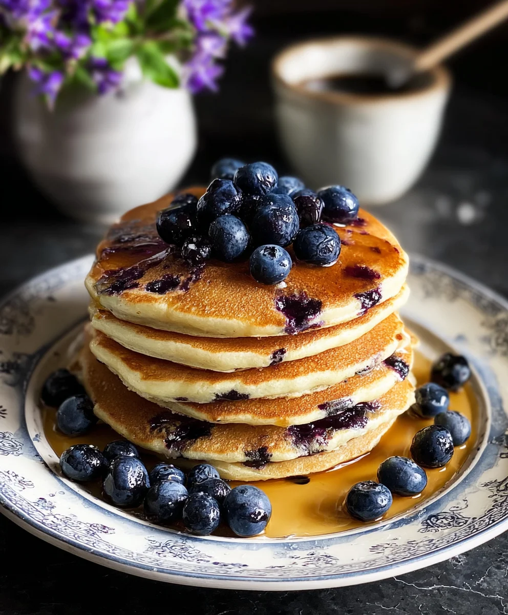 Easy Blueberry Pancakes- Fluffy Breakfast Delight