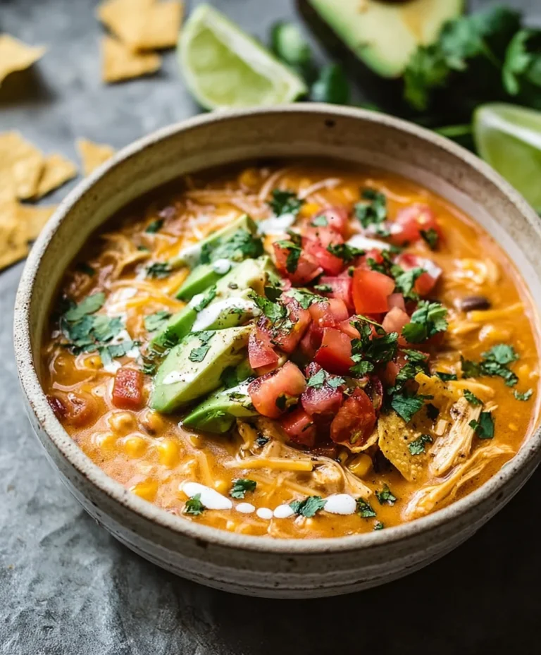 Creamy Chicken Enchilada Soup- Easy & Flavorful Recipe