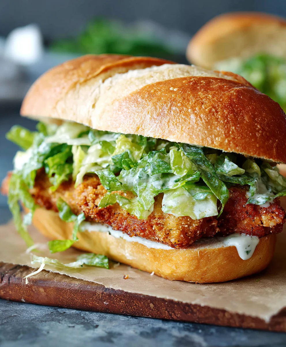 Crispy Chicken Caesar Sandwich- Delicious & Easy Recipe
