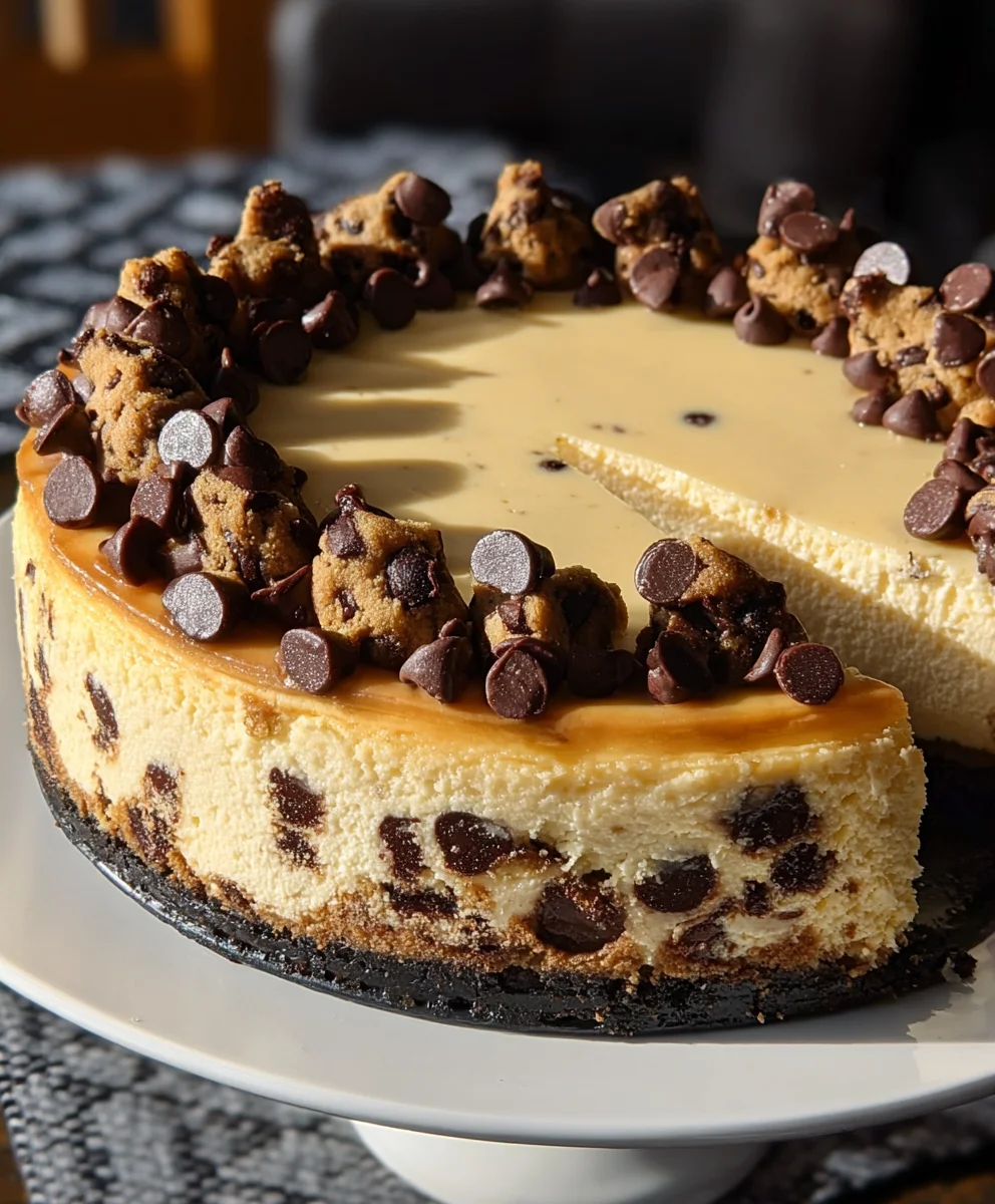 Chocolate Chip Cookie Cheesecake-Decadent Dessert