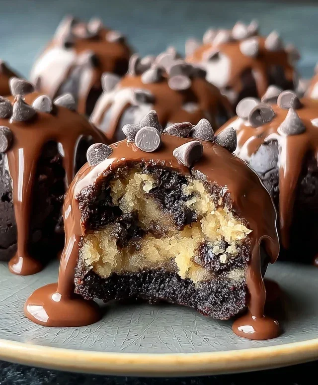 Chocolate Chip Cookie Dough Brownie Bombs